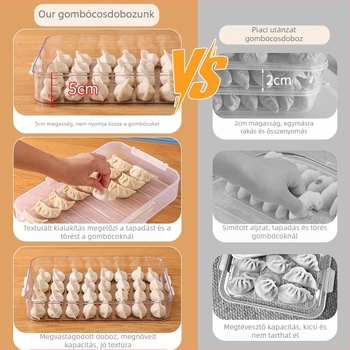 Többszintes gombóc tároló háztartási hűtőhöz, élelmiszer-minőségű műanyag, nagy kapacitású fagyasztó