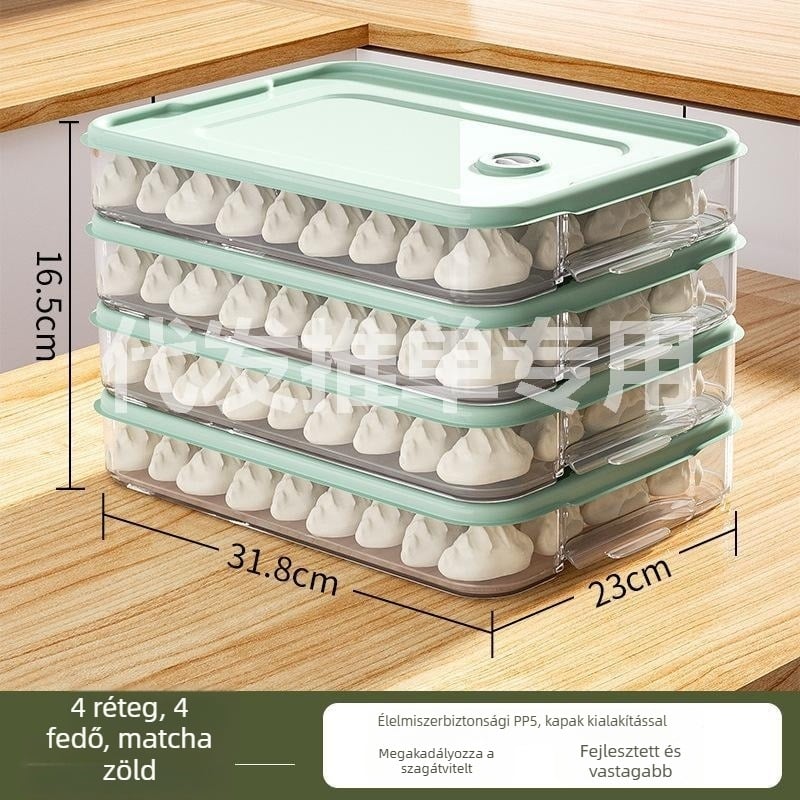 Gombóc doboz, 4-rétegű szigetelt tálca 4 fedéllel, műanyag, minimalist