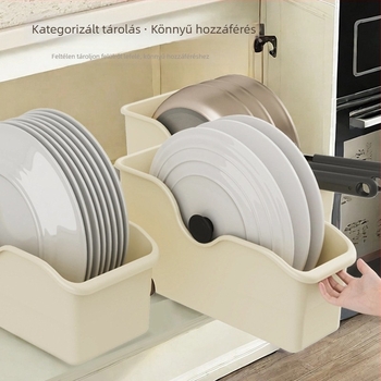 Konyhai tároló doboz görgőkkel, nagy modell, modern minimalistikus stílus, kapacitás 0–5 L, mozgatható szekrény-szervező