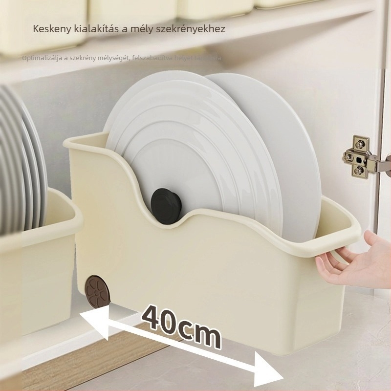 Konyhai tároló doboz görgőkkel, nagy modell, modern minimalistikus stílus, kapacitás 0–5 L, mozgatható szekrény-szervező