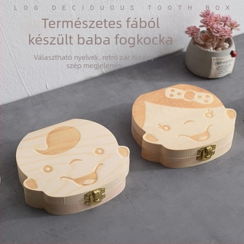 Fából készült tejfog-gyűjtő doboz – kollekció és megőrzés