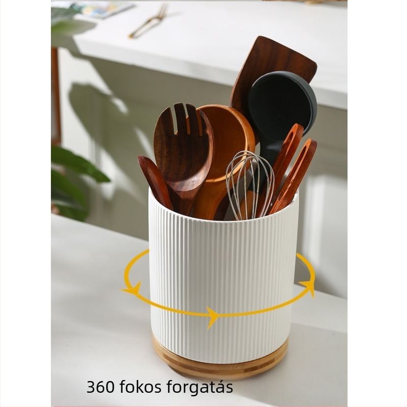 Baxter kerámia forgó konyhai eszköztartó – pálcikák és kanálak számára, modern minimalist design, 2024-ben debütált, testreszabható