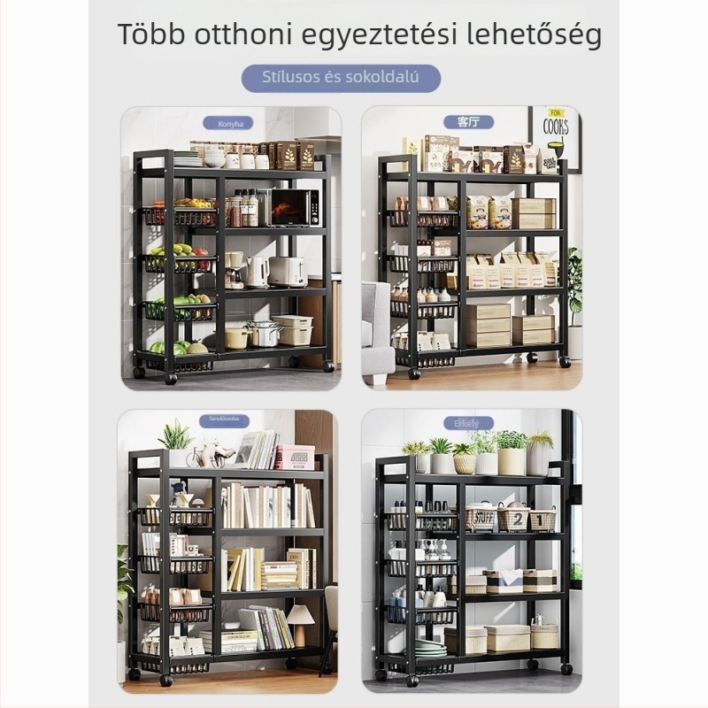 Konyhai padlóállvány szénacélból, telepítés nélkül, egyszerű és modern dizájn