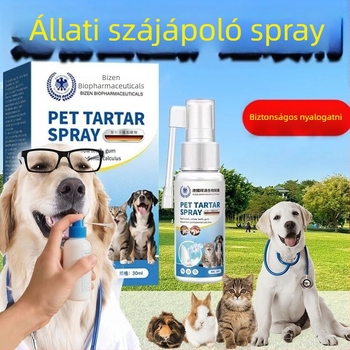 Kutyák és macskák szájhigiénés spray – szájvíz, eltávolítja a rossz leheletet, tisztítja a szájüreget, eltávolítja a fogkövet; Márka: Germany Baqing Biological Pharmaceuticals, Modell: 001