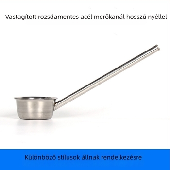 Rozsdamentes acélból készült hosszú nyelű kanál leveshez, zabkásához, vízhez és szójatejhez