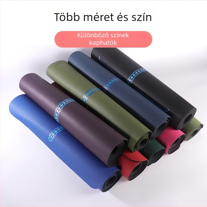 Természetes PU gumi jóga matrac kezdőknek, igazító vonalakkal, kétoldalas csúszásmentes, vastagított és szélesített