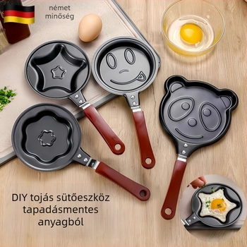 Tojásrántotta serpenyő animációs mintás, szív alakú dizájnnal, tapadásmentes, DIY reggeli eszköz, finom vas, logónyomtatás elérhető, modern minimalista stílus