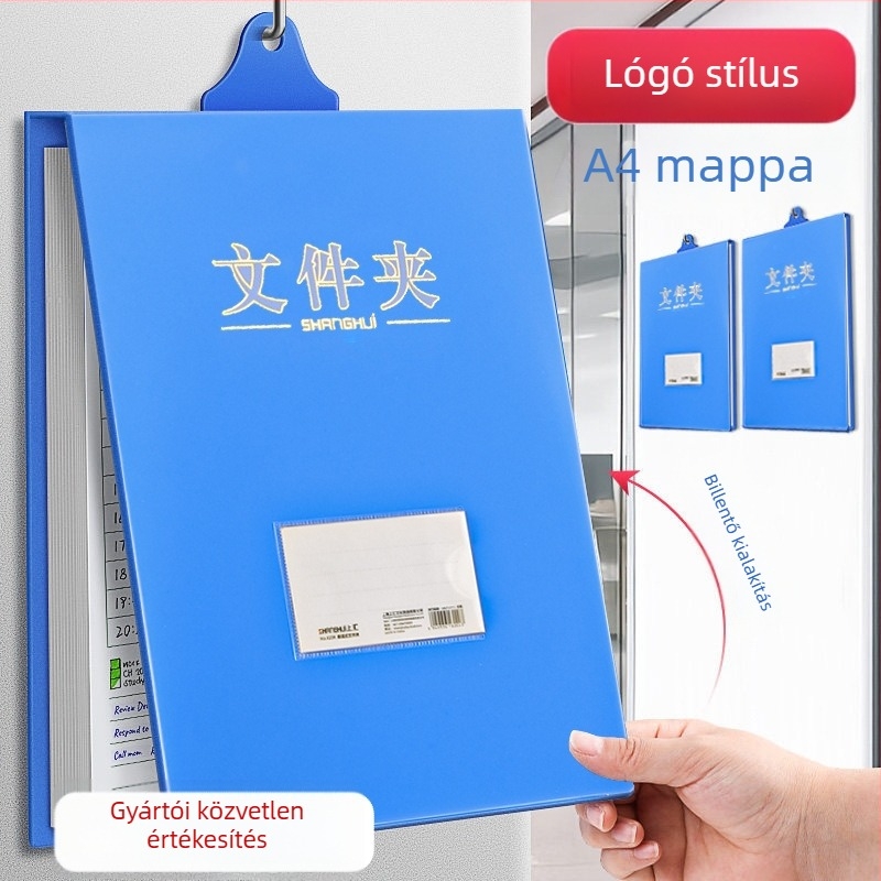 A4-es függő mappa egy erős klippel — függőleges irodai klip, PP anyag, Shanghui 6404