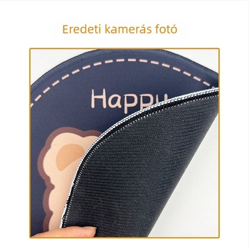 Kis kerek egérpad irodai és laptophoz, édes rajzfilm mintával, csúszásmentes csuklótámasz, mosható