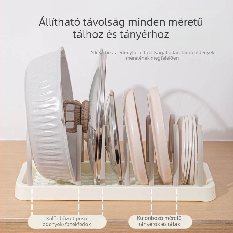 Többfunkciós, leválasztható edénytartó állvány a konyhába – leeresztés és tárolás tányérok és evőeszközök számára