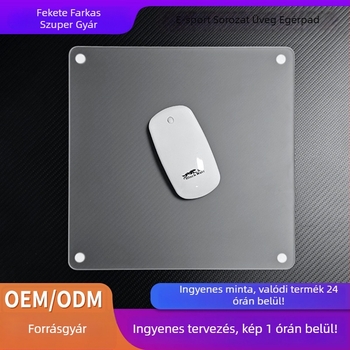 Üveg egérpad lekerekített sarkokkal, matt csúszásmentes felület, USB hub, kétoldalas