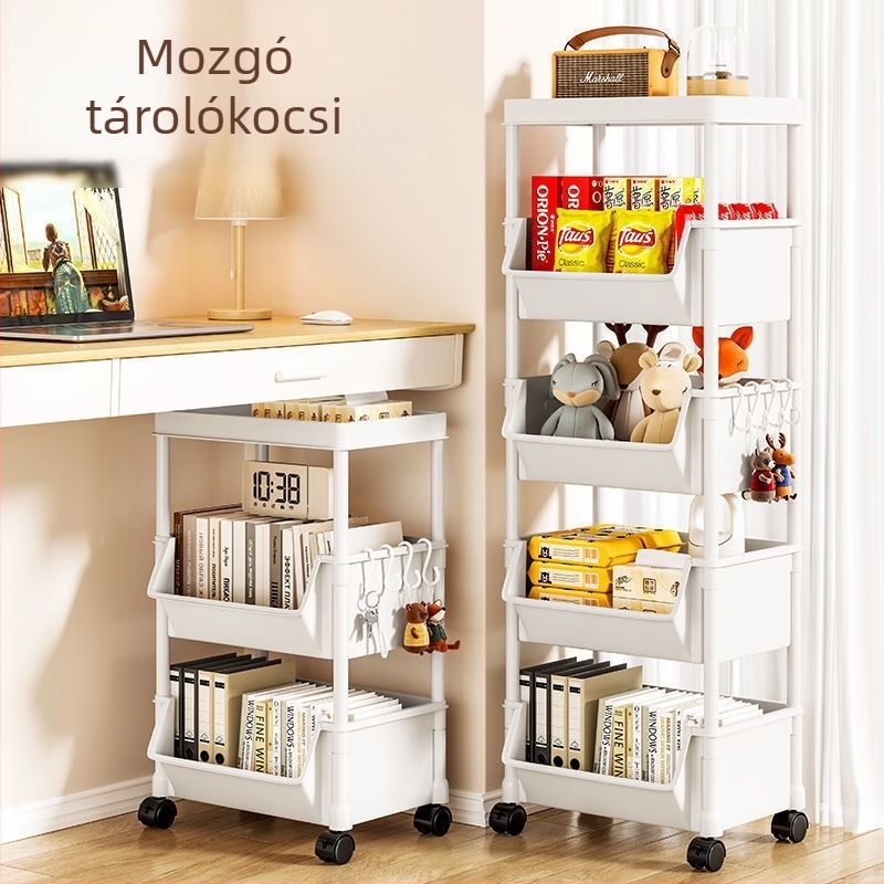 6 rétegű műanyag padlón álló tárolókocsi konyhához és nappaliba