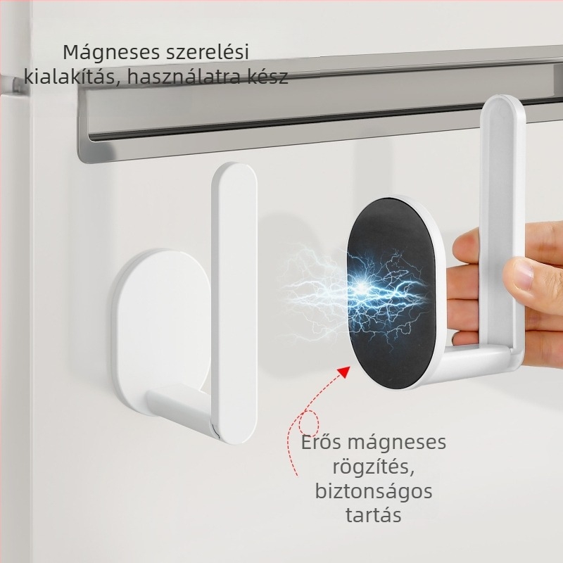Mágneses oldalsó tároló hűtőhöz fóliához és konyhai papírtörlőhöz, falra szerelhető