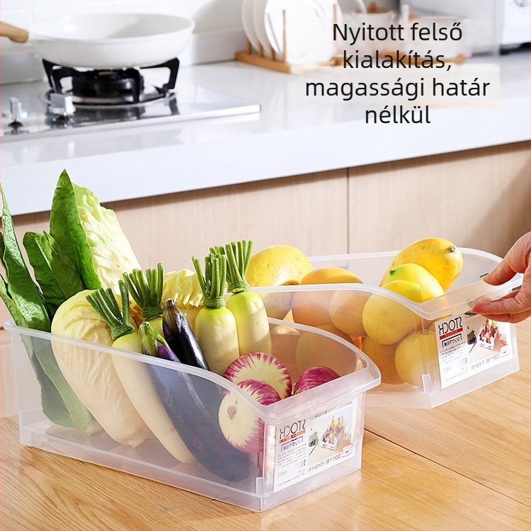 Fiókos hűtő-tároló doboz a konyhába – gyümölcsök, zöldségek és tojások; élelmiszer-minőségű műanyag; tárolás és frissesség megőrzése