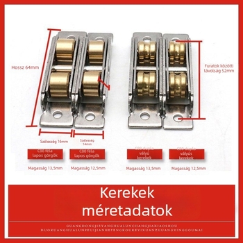 Csúszó ajtó görgő, régi dizájn, rozsdamentes acél, típus 88-80, használatra csúszó ajtókhoz és ablakokhoz