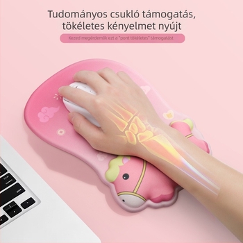Kis gél csuklótámaszos egérpad – hőátviteles kivitel, Japán minimalista dizájn
