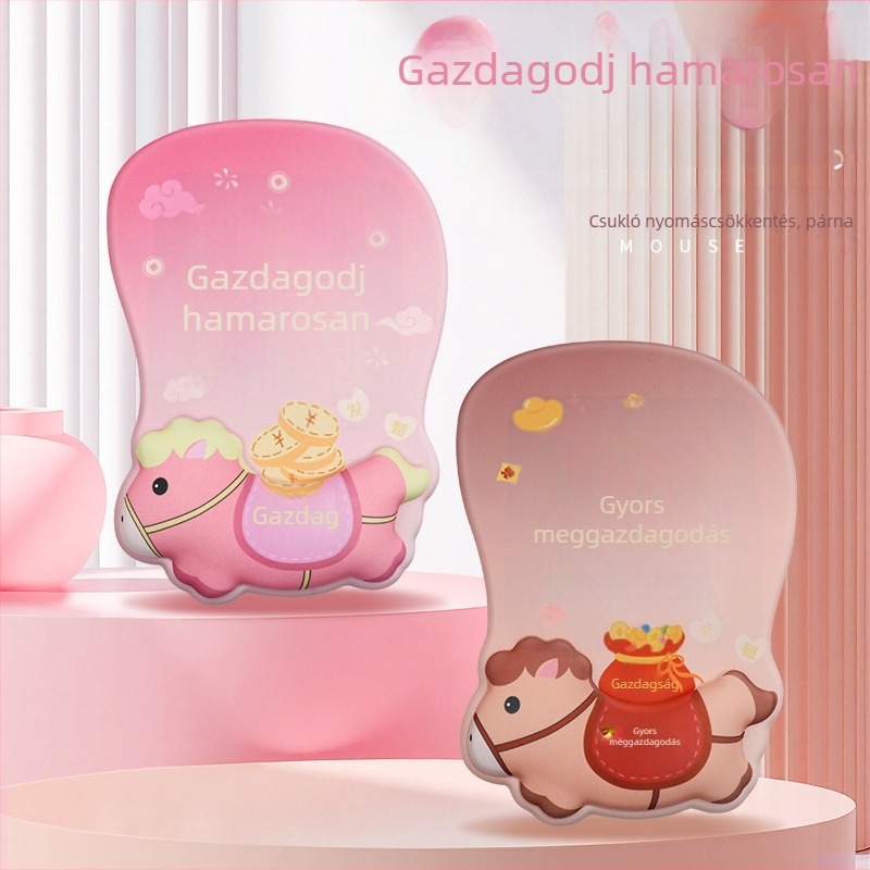 Kis gél csuklótámaszos egérpad – hőátviteles kivitel, Japán minimalista dizájn