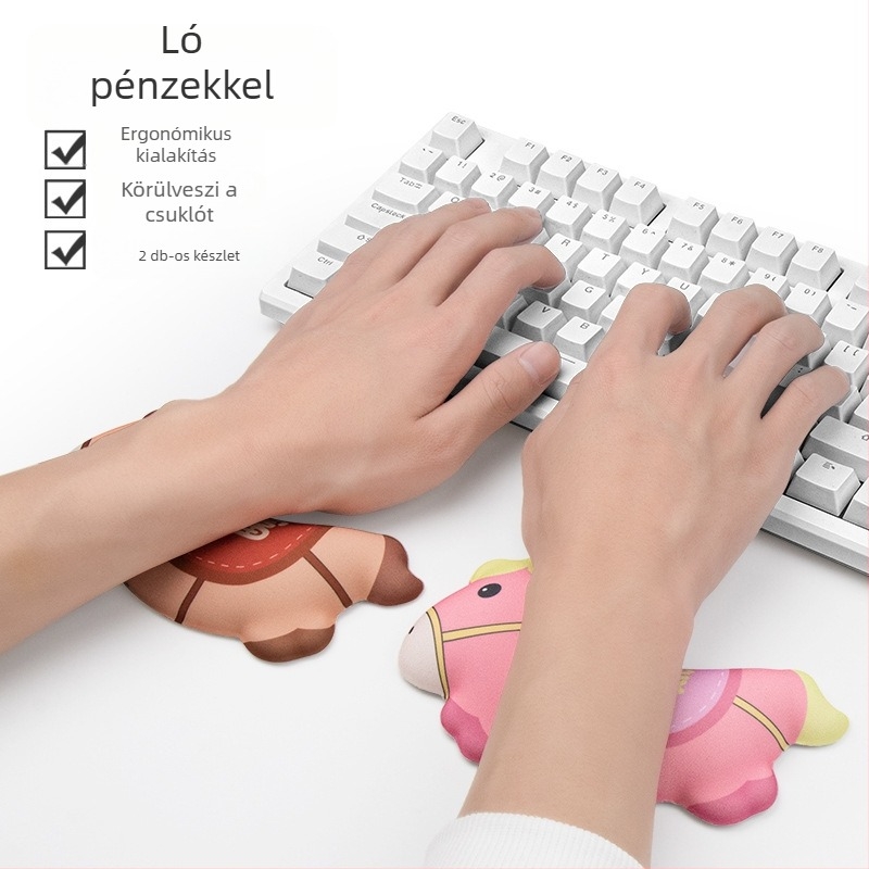 Kis gél csuklótámaszos egérpad – hőátviteles kivitel, Japán minimalista dizájn