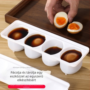 Tojás tároló doboz – marinált és teás tojásokhoz, műanyagból, otthoni használatra, hűtőben tárolható
