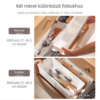 Műanyag fiókos tároló doboz beépített elválasztókkal, modell 0747, kozmetikumok és rúzsok rendezője