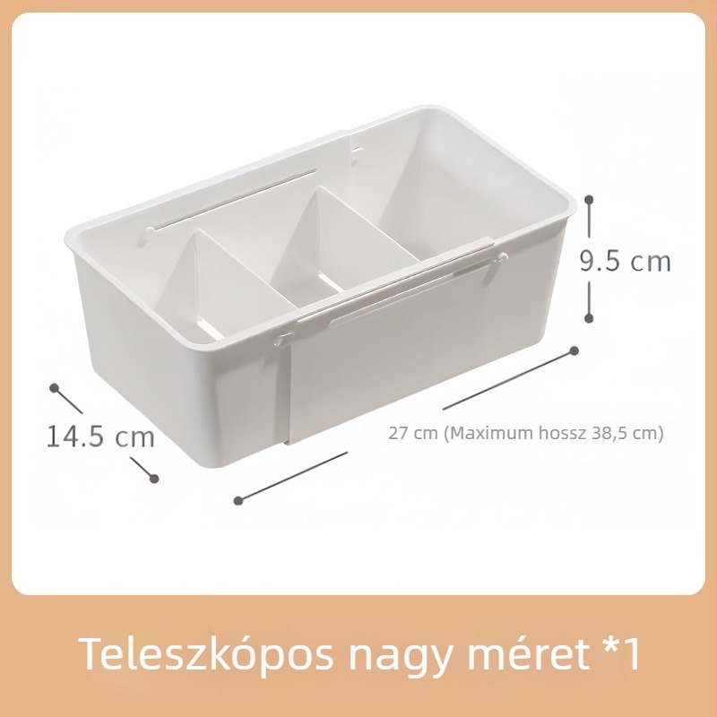 Műanyag fiókos tároló doboz beépített elválasztókkal, modell 0747, kozmetikumok és rúzsok rendezője