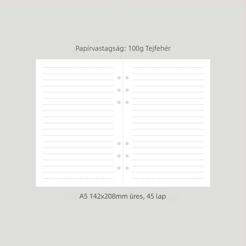 Monroe A5A6 töltőbetét noteszhez, A5 belső, 45 oldal, 6 lyuk