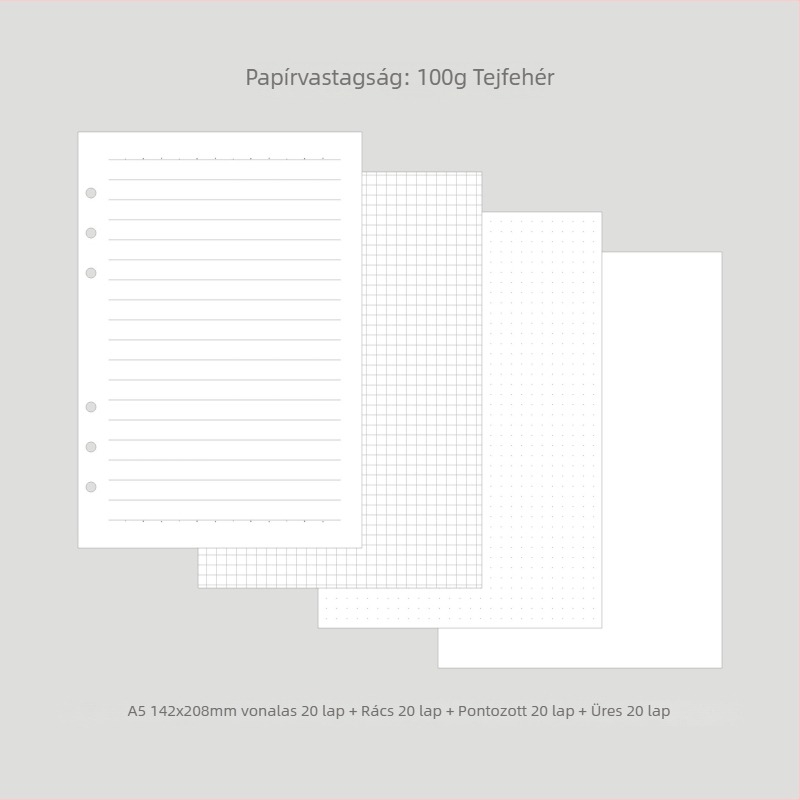 Monroe A5A6 töltőbetét noteszhez, A5 belső, 45 oldal, 6 lyuk