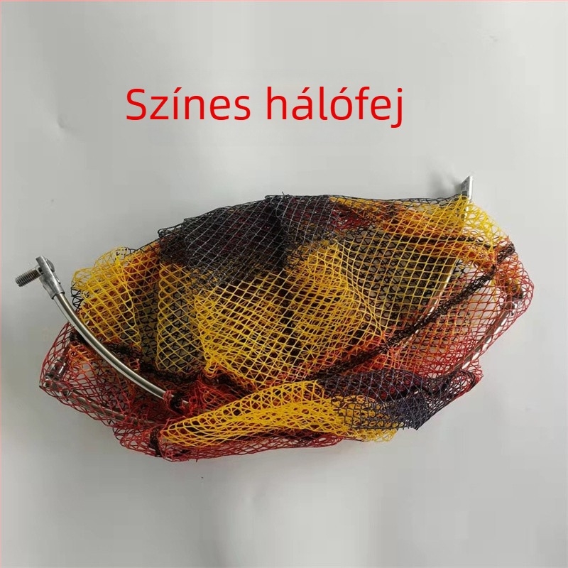 Összecsukható horgász hálófej ragasztóval bevont hálóval, finom háló, zseb gyűrűvel, anti-akadási dizájn
