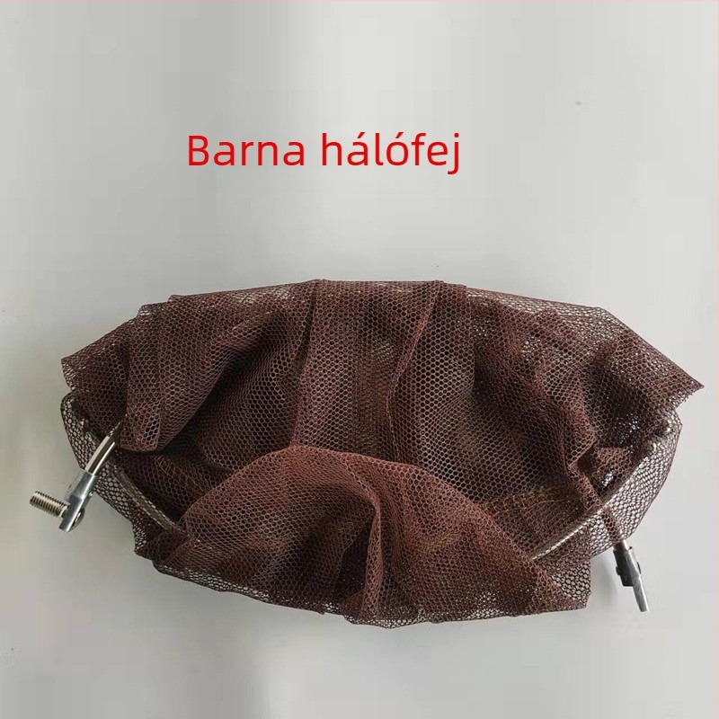 Összecsukható horgász hálófej ragasztóval bevont hálóval, finom háló, zseb gyűrűvel, anti-akadási dizájn