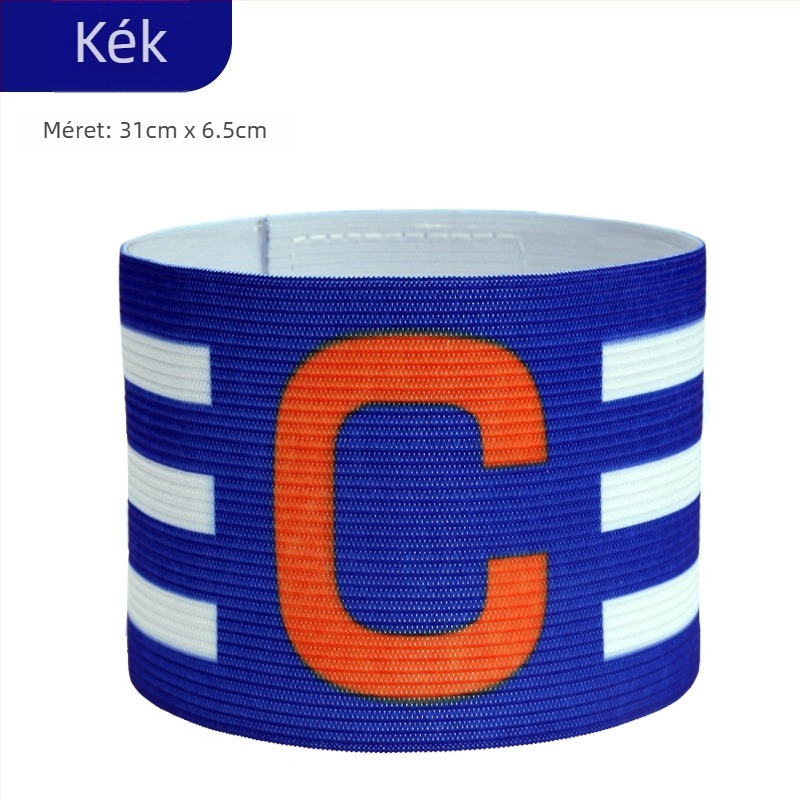 Nylon futball kapitány karpánt Velcroval, C-alakú kialakítás, testre szabható edzőeszköz