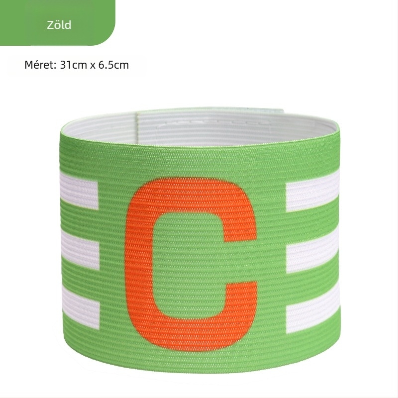 Nylon futball kapitány karpánt Velcroval, C-alakú kialakítás, testre szabható edzőeszköz