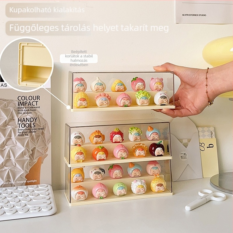 Figurák tároló doboz, PET anyag, 1 L kapacitás, porálló, játékokhoz