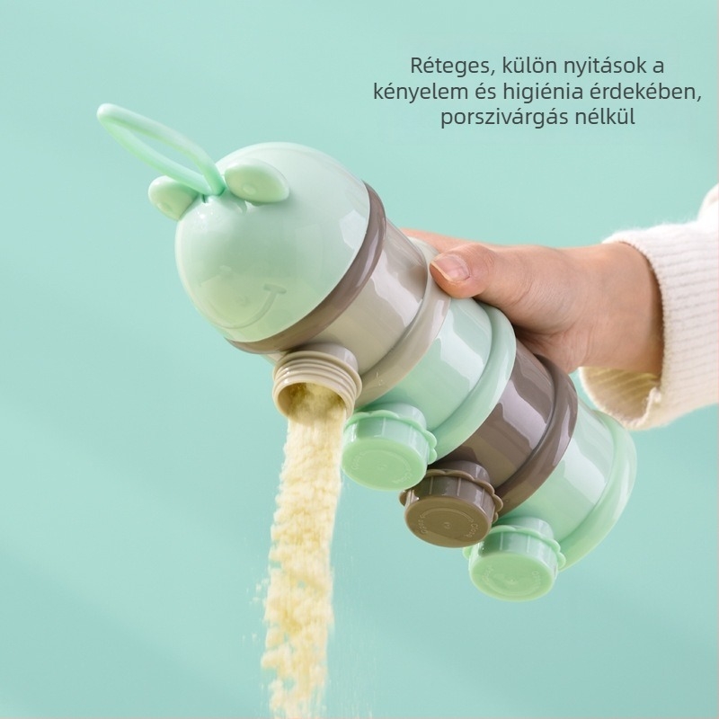 Little Sugar Boy bébi tejpor tároló doboz, hordozható, több rekeszes kialakítás, nagy kapacitású, 0–3 éveseknek