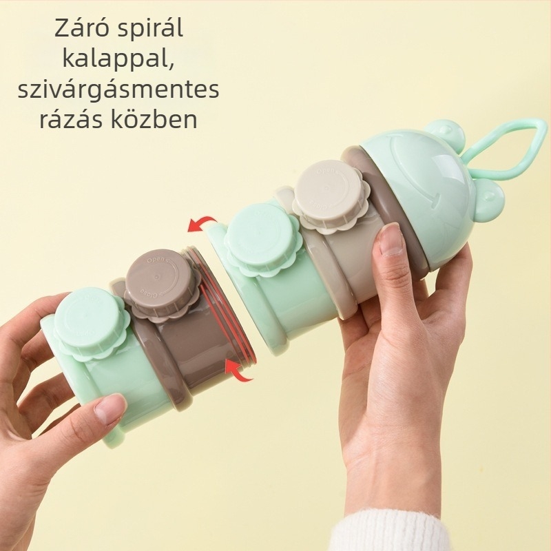 Little Sugar Boy bébi tejpor tároló doboz, hordozható, több rekeszes kialakítás, nagy kapacitású, 0–3 éveseknek