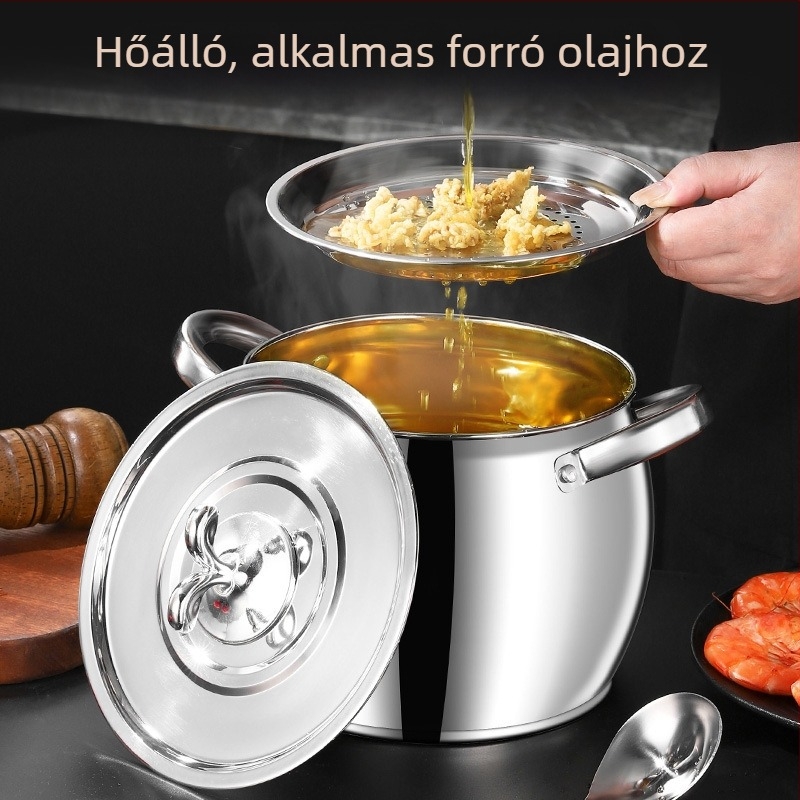 Fedeles rozsdamentes acél olajtartó, konyhai tárolóedény, magas hőmérsékletnek ellenálló