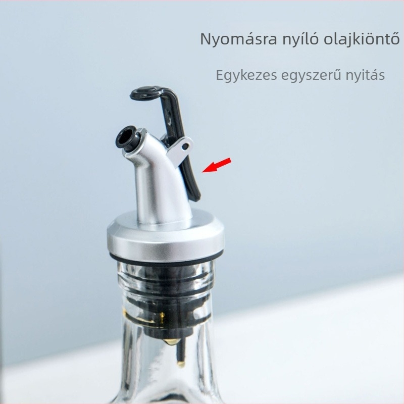 Üvegből készült olajtartó, japán stílusú, konyhai automatikus nyitható fedéllel olajhoz és ecethez