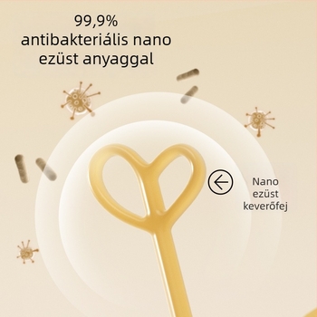 Elektromos tejpor keverő csecsemőknek, dupla végű keverő, tároló doboz, batéria, antibakteriális PP anyag (99.9%)