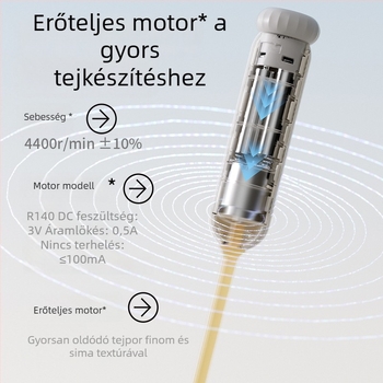Elektromos tejpor keverő csecsemőknek, dupla végű keverő, tároló doboz, batéria, antibakteriális PP anyag (99.9%)