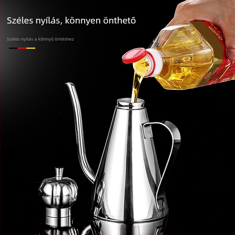 Rozsdamentes acél kúpos olajtartó, többfunkciós szósz- és olajtartó