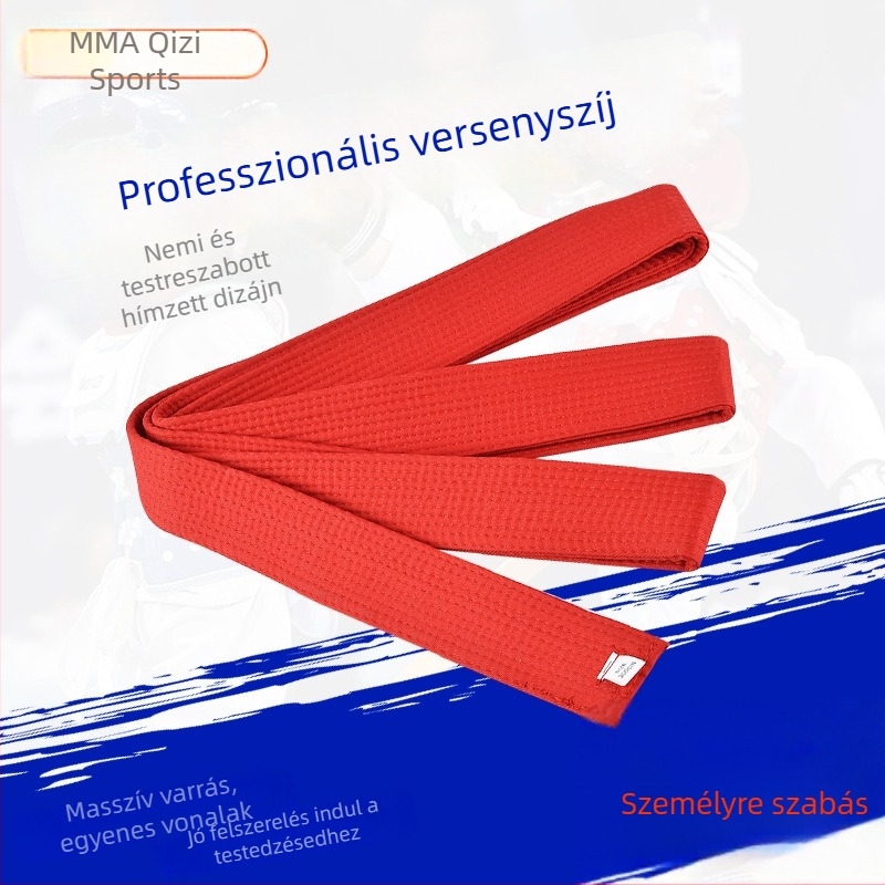 Taekwondo/Judo verseny- és osztályozó öv, pamut, mintázat csíkos vagy egyszínű, bélés pamut, alkalmas edzésre és harcművészetekhez
