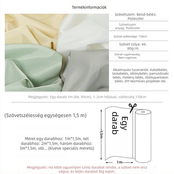 Taft anyagú belső bélés kabátokhoz és táskákhoz — belső anyag ruházathoz; Cikkszám aADb7hGS; Saját márka: Igen