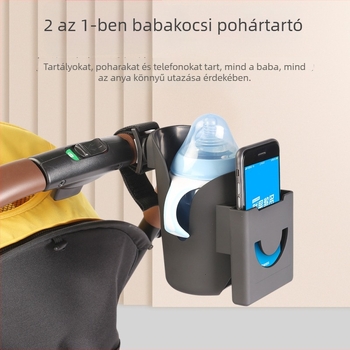 Babakocsi pohártartó — univerzális, többfunkciós szervező cumisüvegekhez, poharakhoz és telefonhoz, ABS