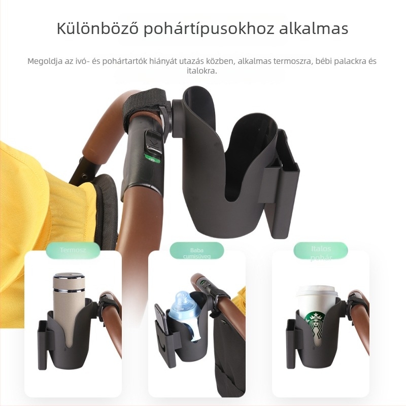 Babakocsi pohártartó — univerzális, többfunkciós szervező cumisüvegekhez, poharakhoz és telefonhoz, ABS