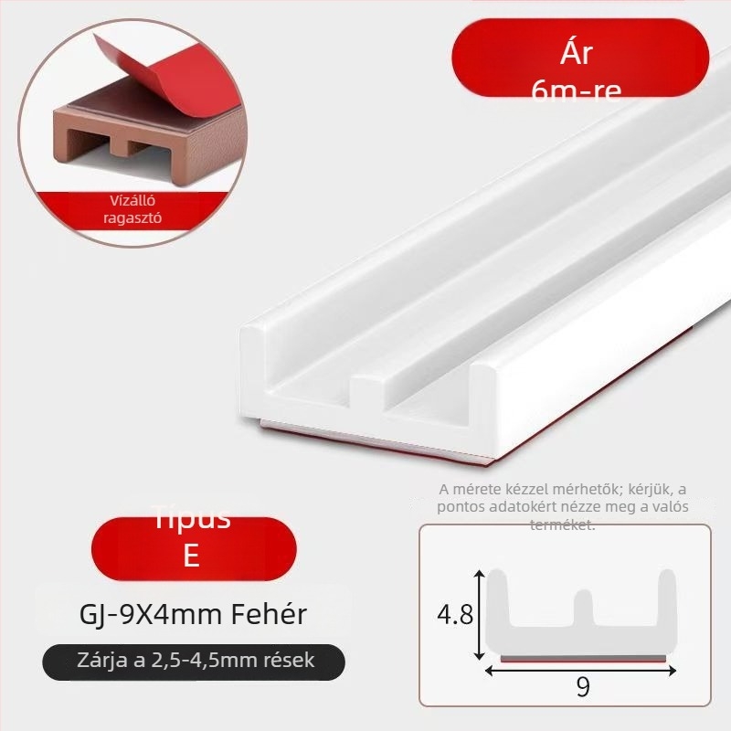 Szilikon ajtó- és ablakszigetelések, öntapadós, hangszigetelő, kopásálló, keménység 65, Qunwo márka