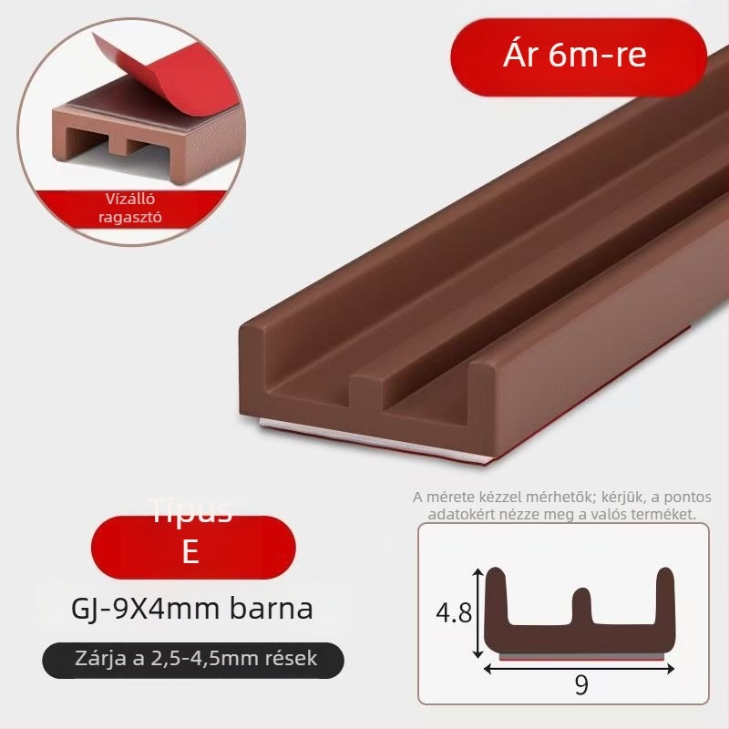 Szilikon ajtó- és ablakszigetelések, öntapadós, hangszigetelő, kopásálló, keménység 65, Qunwo márka