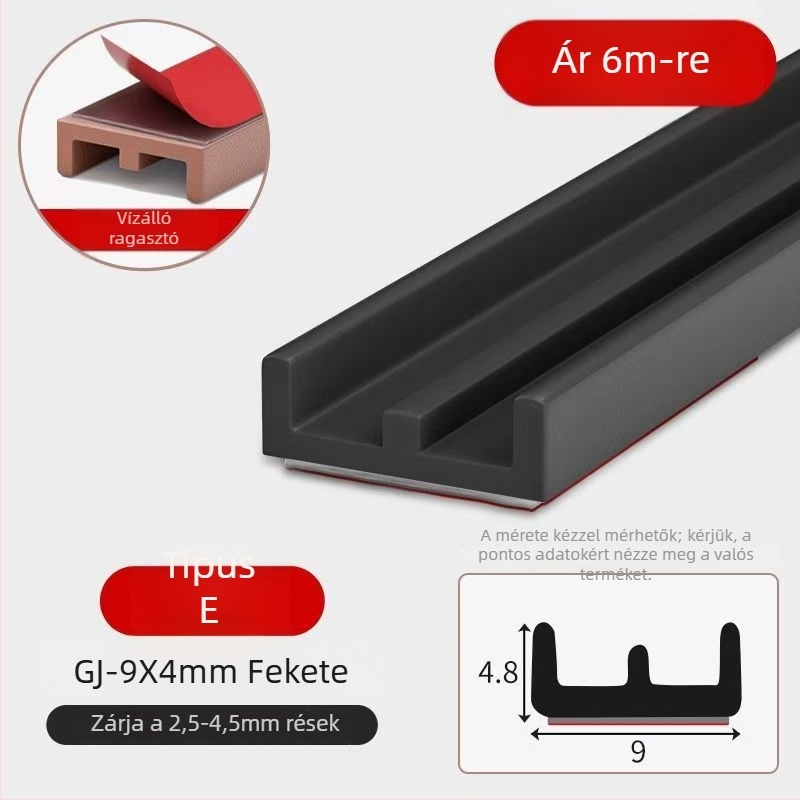 Szilikon ajtó- és ablakszigetelések, öntapadós, hangszigetelő, kopásálló, keménység 65, Qunwo márka