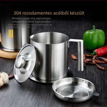 304 rozsdamentes acél olajtartó nagy kapacitással, olajmaradvány-szűrő és forró zsiradék tároló tartály a konyhához