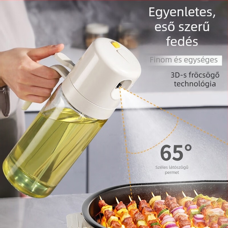Kétfunkciós olajtartó edény: permetezés és öntés, üvegből készült, otthoni konyhához, automatikus nyitás-zárás, nyomja meg a permetezést, modern minimalist stílus