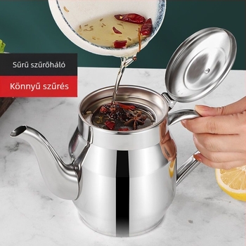 Rozsdamentes acél olajtartály, szivárgásmentes kialakítás, nagy kapacitású konyhai tároló olajhoz szűrőhálóval, élelmiszer-minőségű, vastított olajtartály