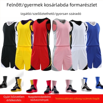 Kosárlabda együttes felnőtteknek és gyerekeknek — edzőmellény, testre szabható a versenycsapat számára, nyomtatható számok